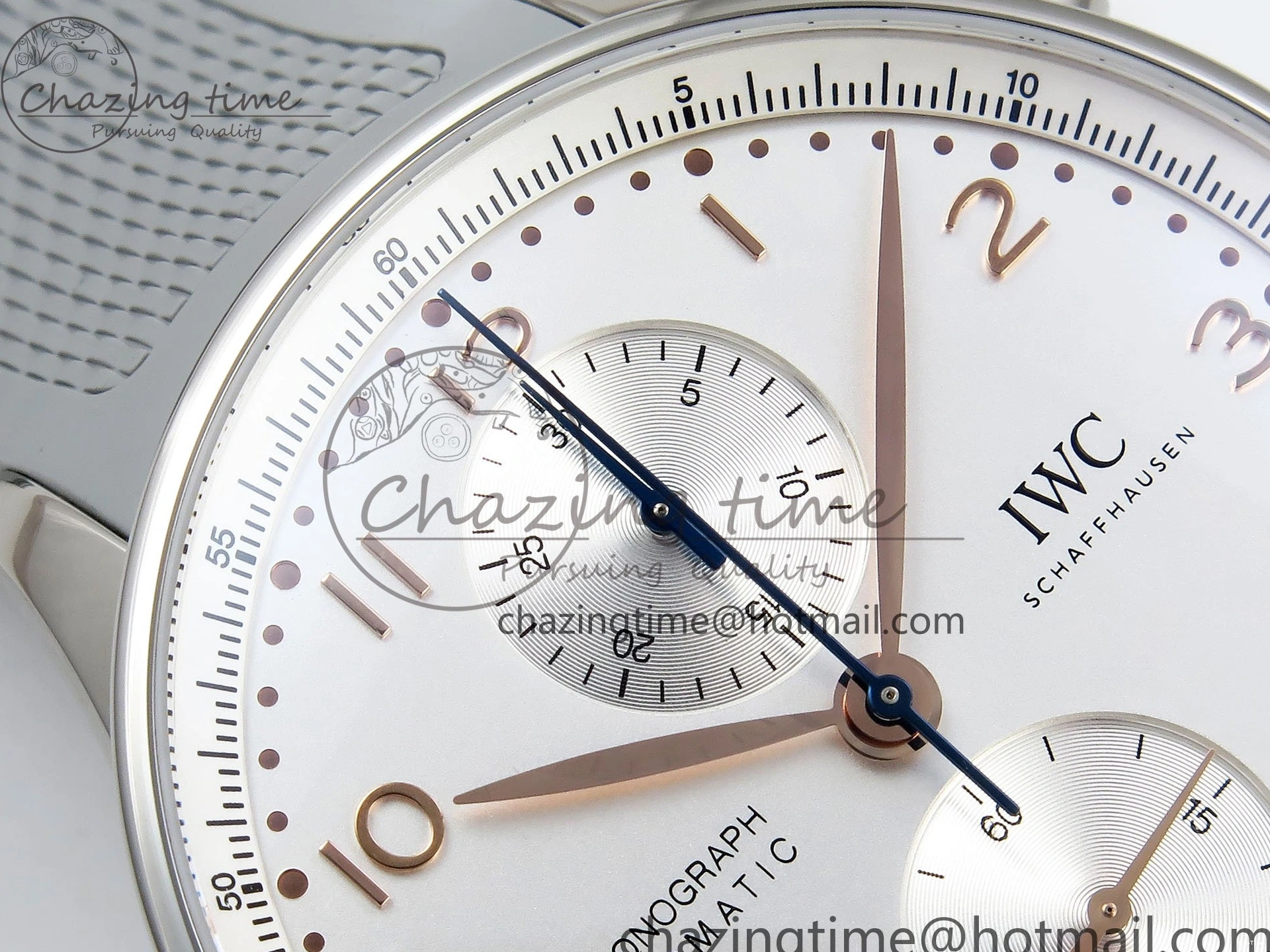 MIROTIME 1228 Portuguese Chrono IW3716 Z+F 1:1 Best Edition White Dial on Gray Rubber Strap A WrinkleFree 7014